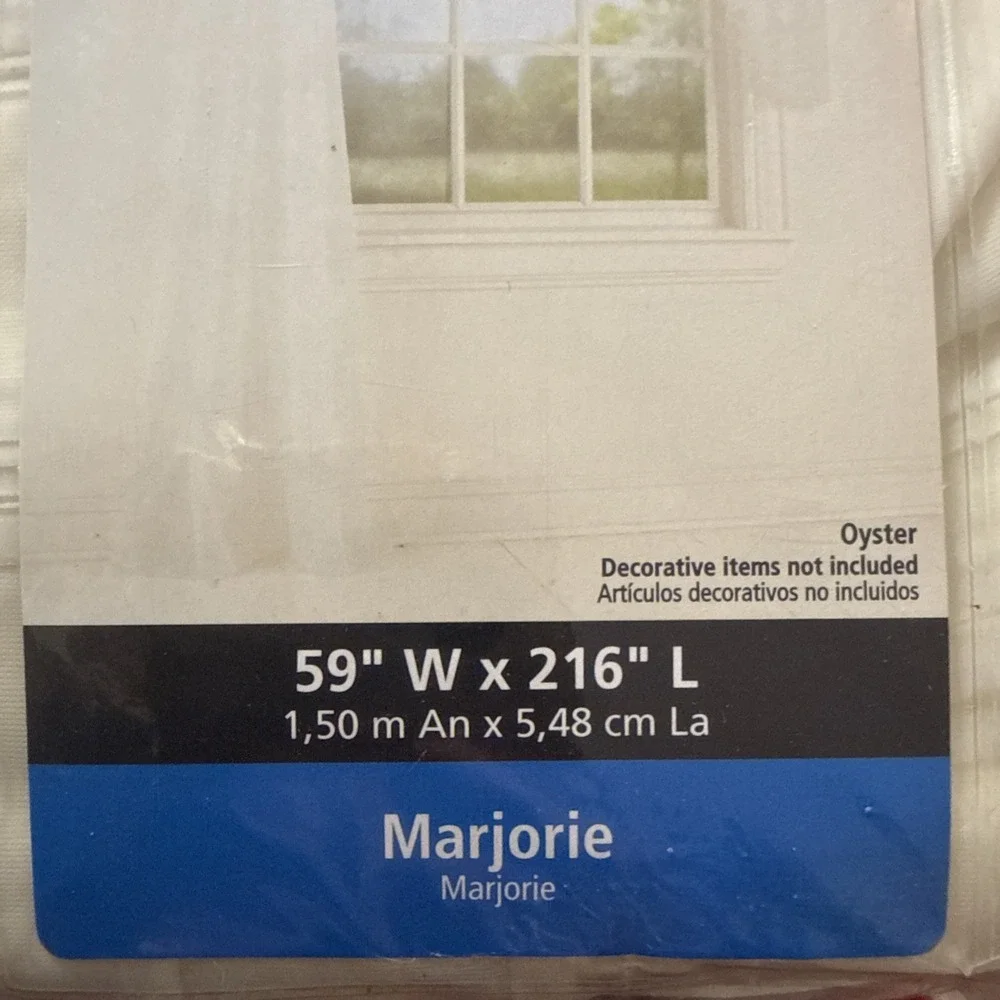 Mainstays Window Treatment One Sheer Scarf Marjorie Oyster Cream 59x216 Inch